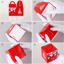 GWHOLE Cajas de Regalo para Navidad de 24pcs Cajas para Galletas Dulces Bolsas de Papel Cajas de Regalo Caramelos apta Navidad - 1 - Ver 5
