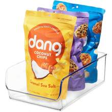 56930M2 Linus Almacenamiento para Refrigerador y Congelador, Organizador de Latas para Cocina, Transparente, 11x 5.5x 3.5, 2 piezas - Grande - Ver 2