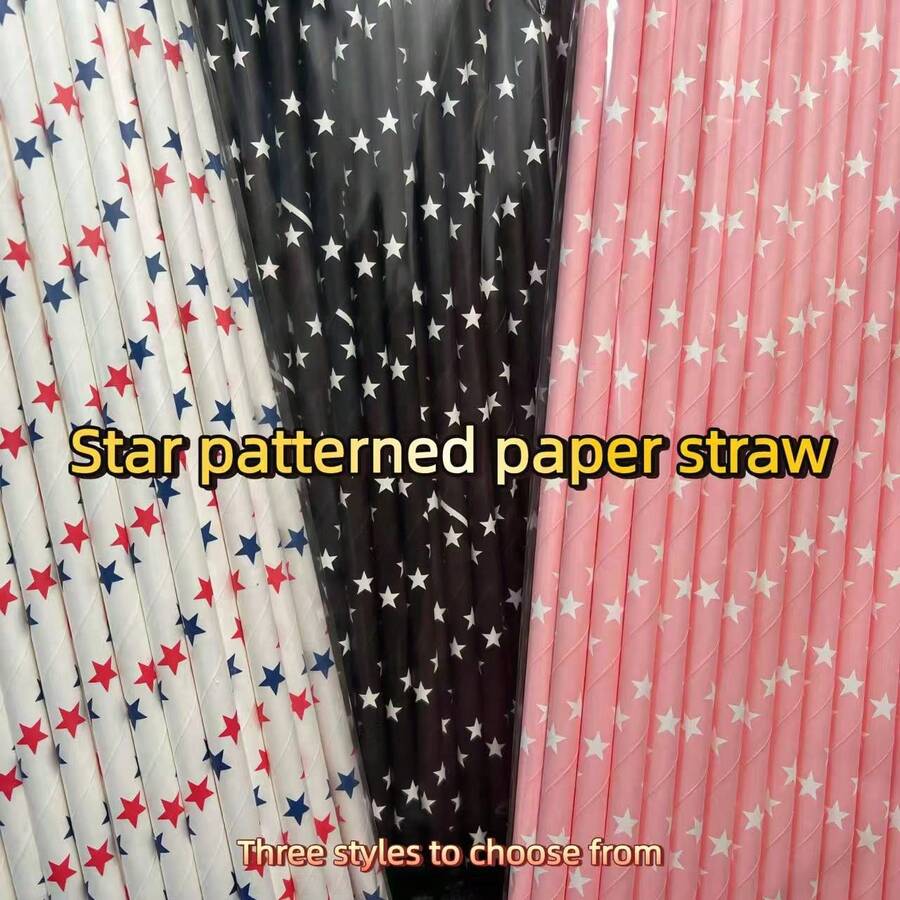 100 ماصة ورقية على شكل نجمة، عيار 6 مم/0.24 بوصة، طول 197 مم/7.75 بوصة، متوفرة بثلاثة ألوان، سميكة وعديمة الرائحة، سماد طبيعي، مناسبة للحليب، ميلك شيك، عصائر، مشروبات استوائية، مثالية لعيد الحب على الشواطئ، حفلات هاواي، الحانات، موسم العودة إلى المدرسة - لا غنى عنها للتخييم - متعدد الألوان - مشاهدة 1