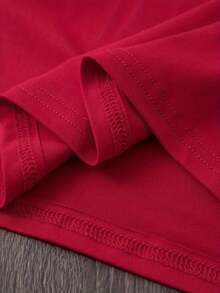 Tops4074 Printed Round Neck T-Shirt Casual Short Sleeve Top Loose And Comfortable Summer - [紅色的] - 查看 4