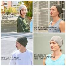 Hombres Peso Ligero Verano Beanie - Mujeres Transpirable Slouchy Baggy Knit Hat, Beige, Talla nica - inicial - Ver 1