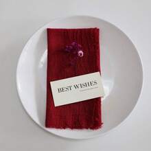 6/24 Pieces Solid Color Tassel Napkins Cloth Viscose 42*42cm/16.5inch Soft And Durable New Year's Eve Party Valentine's Day Casual Lunch At Home Cocktail Receptions Housewarming Pet-Friendly Meal Times Rustic Weddings Baby Showers Breakfast - Burgundy - View 3