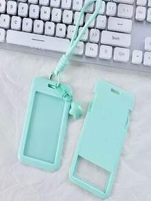 1pc Durable Vertical Pull Card Holder With Lanyard And Cute Star Pendant, Wind-Resistant Protection For Metro Card, Work ID, Meal Card And ID Card