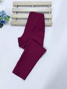 Sullyn_modas High Waist Pants - Burgundy - View 6