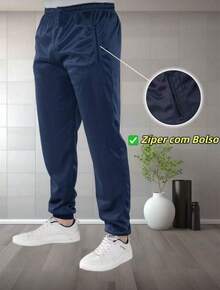 Dry Fit Sports Jogger Pants With Elastane Cuff - 藍色 - 查看 1