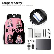 3pcs/Set Unisex Backpack Set, Fashionable Cartoon Style KPp-Op Design, Adjustable Shoulder Strap & Zipper Closure, Including Backpack, Crossbody Bag And Pencil Case, Ideal For School, Travel, Camping, Large Capacity Bag Set, Best Gift For Halloween, Christmas Or Birthday School Bag Bookbag