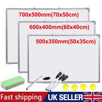 Magnetic Whiteboard Small Large White Board Dry Wipe Notice Office School Home