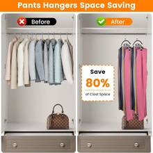 Closet Pantyhose Storage Rack, Curved Multi-Functional Drying Rack, Metal Yoga Pants Hanger, Non-Slip Underwear Hanger, Hanging Storage Rack, Suitable For Bedroom, Living Room, Walk-In Closet, Organizes Pants, Skirts, Socks, Scarves, Maximizes Space Utilization - Multicolor - View 8