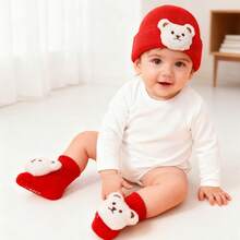 2 Pcs Baby Bear Knit Hat And Socks Set, Soft And Warm For Boys And Girls Fall And Winter Everyday Use - Multicolor - View 22