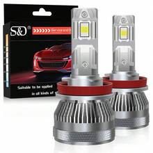 S&D H4 LED Headlight Canbus H7 LED Light Bulbs H1 H11 9005 9006 Car Turbo Lamp 100W 30000LM Headlight Auto Lamp 6500K 12V - White - View 8