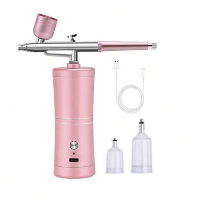 0.3mm Mini Air Compressor Kit Air Brush Paint Spray Gun Airbrush For Nail Art Craft Cake Nano Fog Mist Sprayer