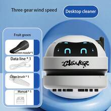 Mini aspirapolvere da scrivania, a forma di robot, strumento di pulizia portatile da scrivania, adatto per scrivanie, batteria ricaricabile USB portatile, 3 modalità di velocità, per raccogliere piccoli oggetti, briciole, gomme da cancellare, trucioli, adatto per casa, ufficio, cucina, tastiera del pianoforte, ottimo regalo per Natale, ritorno a scuola, Ognissanti - Multicolore - Visualizzare 18