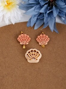 1/2件海洋主题聚合物粘土切割器，用于珠宝制作，海滩度假风格串珠粘土切割器，贝壳耳环粘土工具，海龟聚合物粘土模具 - Beach Clay Cutter B - 查看 8