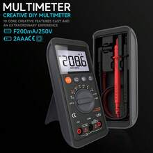 Digital Multimeter 6000 Counts Auto Range Voltmeter For Voltage Current Resistance Continuity Diode Testing Household And Car Repair Tool - Black - View 1