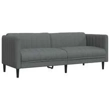 vidaXL 3-Teiliges Sofa-Set, Dunkelgrau Stoff - Grau - Übersicht 6