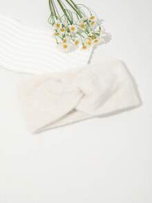 1Pc Autumn Aesthetic Fuzzy Headband, Rabbit Fur-Like Wide Band For Women, 6 Colors (Black/Pink/White/Gray/Brown/​​Beige​), Cozy Forest Photoshoot Prop, Fashion Hair Accessory Warm Hair Bands Women Bandanas