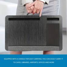 Senmeo Robust Black Portable Desk With Handle - Mobile Computer Desk With Armrest, Tablet/Phone Holder & Mouse Pad, Space-Saving Lap Desk For Home Office/Student Dormitory/Bedside (Suitable For Laptop, PC, Tablet) - Quả óc chó - Xem 8