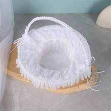 Photography Basket Props For Studio Photo Shoots With Pearl And Satin Ribbons For Weddings And Special Events - Black and White - View 2