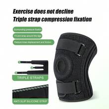 1 pieza Rodillera extra grande ajustable para mujeres y hombres de talla grande - Negro - Ver 3