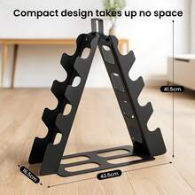 Black Dumbbell Storage Organizer – Multi-Tier Weight Rack For Home Gym, Holds Dumbbells And Accessories In Style - Black - View 2