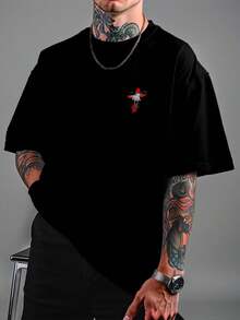 Over Christian T-Shirt It Was For You Streetwear Unisex Ref4011 - 黑色 - 查看 2