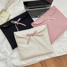 1 件芭蕾舞风格笔记本电脑/平板电脑保护套，带可拆卸粉色蝴蝶结 - 轻盈绗缝天鹅绒保护套，笔记本电脑包，笔记本收纳包，女士旅行必备 - 彩色 - 查看 13