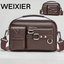 WEIXIER Men's Messenger Bag, Shoulder Bag, Handbag With Multiple Pockets, Adjustable & Detachable Strap, Casual Commuter Bag, Business Briefcase, Suitable For Commuting, Shopping, Meetings, Gifting For Birthdays, Holidays Laptop Bag - Multicolor - View 12
