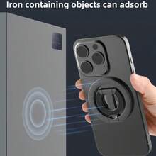 1 pezzo Supporto ad anello per telefono cellulare MagSafe con rotazione a 360° e piegatura a 180°, supporto da tavolo multifunzionale, con un pezzo di attrazione magnetica in omaggio compatibile con iphone, telefoni Android, regalo per compleanni, famiglia, amici. Supporto ad anello per telefono, impugnatura per telefono, accessori per telefono - Porta anelli - Visualizzare 5