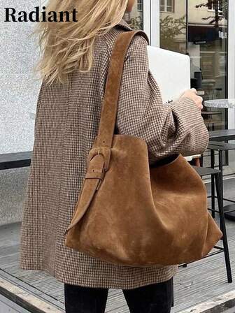 Bolso grande de capacidad 2025 de estilo retro en color marrón, bolso de cubo, bolso de hombro, bolso de axila, bolso cruzado, bolso de negocios para mujer de uso diario y casual, bolso de estilo bohemio adecuado para trabajo, compras y uso diario, bolso vintage perfecto para ocasiones de rodeo, nuevos bolsos grandes de moda para mujeres