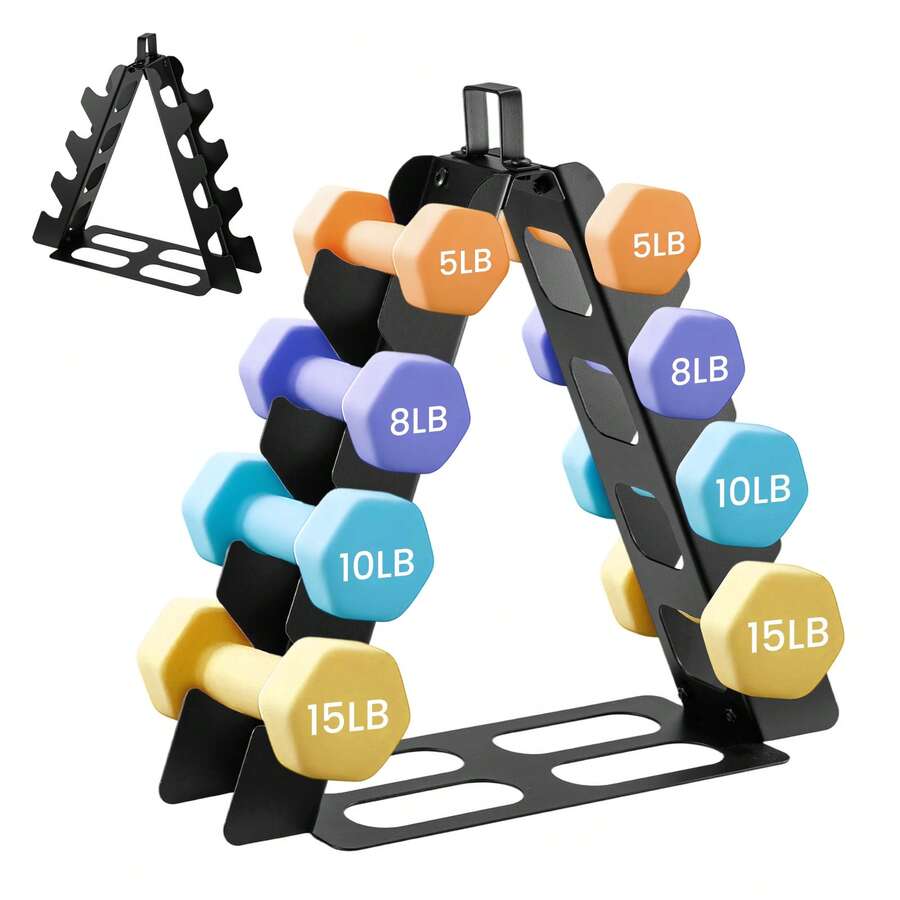 Black Dumbbell Storage Organizer – Multi-Tier Weight Rack For Home Gym, Holds Dumbbells And Accessories In Style - Black - View 1
