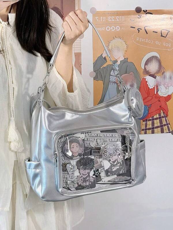 Nova bolsa transversal transparente, simples e moderna, estilo japonês, adequada para compras, deslocamento, festas, presentes, ombro e transversal