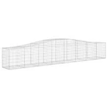 vidaXL Gabionen Mit Hochbogen, 3 Stück, 400x50x60/80cm, Verzinktes Eisen - Silber - Übersicht 3