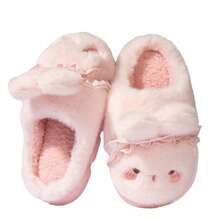 Dép đi trong nhà hình thỏ nhồi bông dễ thương, Dép đi trong nhà bằng lông cừu ấm áp mới 2025 cho mùa đông - Hồng - Xem 5