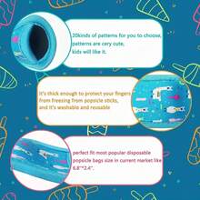 冰棒套 8 件套氯丁橡胶冰棒袋 可重复使用冰棒防冻套 - 彩色 - 查看 6