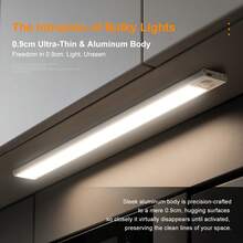 LED 橱柜灯，可充电橱柜灯，磁性粘贴式无线灯条，可调光夜灯，适用于厨房、客厅、卧室、床头、走廊、餐具室 - 白光/暖光/中性光 - 查看 9