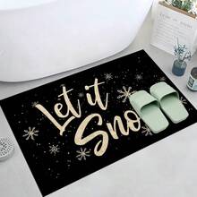 1 pièce Tapis de cuisine en gel de silice imprimé avec motif bonhomme de neige de Noël, tapis rectangulaire pour le salon, la chambre, le couloir, la salle de bain, la buanderie - en polyester, convient pour la décoration intérieure et extérieure de la maison - Multicolore - Voir 18