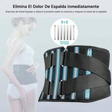 - Soporte lumbar para Hombres y Mujeres, Faja Lumbar Ajustable con Placas para Aliviar el Dolor de Espalda y Proteger los Msculos de la Zona Lumbar y la Espalda - Pequeño - Ver 3