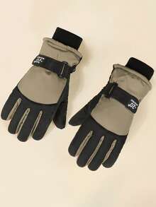 1双保暖加厚防水冬季儿童滑雪手套及配套亲子滑雪手套