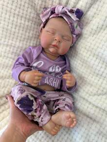 18 Inch/45 Cm Adorable Peaches Full Body Silicone Vinyl Reborn Doll - Handmade 3D Painted Lifelike Sleeping Newborn | Artist-Painted, Collectible Gift, Anatomically Accurate