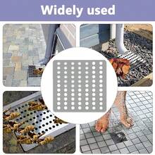 2PCS Stainless Steel Drain Cover Leaf Guard Metal Grid Plate Grate Rustproof Square - Silver - View 9