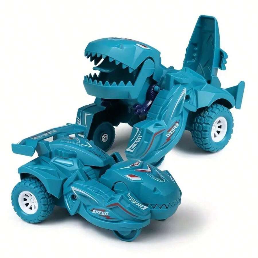 Cool Transformable Dinosaur Car Toy, 2-In-1 Automatic Dinosaur Transformable Car, Children's Holiday Gift For Boys And Girls, Suitable For Christmas, Halloween, Thanksgiving, Party Interactive Toys,