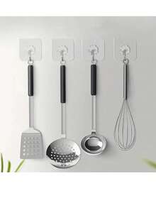 10-Pack Contemporary Metal Wall Hooks, Self-Adhesive, Easy To Install, Wall Mount - Versatile Organizer For Keys, Hats, Towels - Suitable For Bathroom, Bedroom, Office, Kitchen