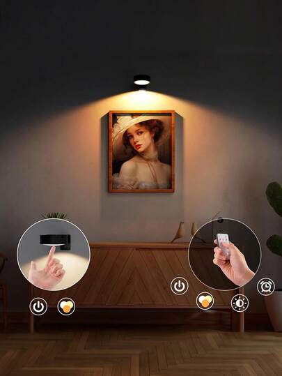 Magnetic LED Wand Verlichting Remote Control, Dimmable, Temperatures, Timer Function, Moderne Lamp Gallery, Stairwell, Corridor, Bedroom Picture Frame view 3