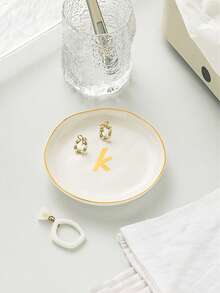 صينية مجوهرات بحواف حرفية، صينية عرض خاصة بالخواتم والعقود، صينية تخزين المجوهرات والصابون للحمام، أسماء مكتوبة للهدايا في أعياد الميلاد وعيد الحب والكريسماس، مصنوعة من السيراميك، وموثوقة