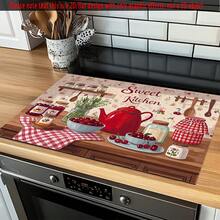 Design vintage con elementi classici e nostalgici, alla moda e bello, resistente al calore e antiscivolo, facile da pulire. Adatto per qualsiasi cucina, lavatrice, asciugatrice, piano cottura e piano in vetro. - Multicolore - Visualizzare 13