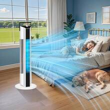 2025 New 3 In 1Tower Fan For Bedroom, Upgrated 6 Speeds Ultra-Quiet Floor Fan, 60° Oscillating Fans For Indoors With 28ft/S Velocity, Standing Fans, Bladeless Fan Powerful For Home Office Roomn - 查看 5