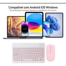 Wireless Keyboard And Mouse Kit Macaron Colorful Bluetooth 5.2 Keyboard With Stand For Tablet IPad Laptop - 綠色 - 查看 7
