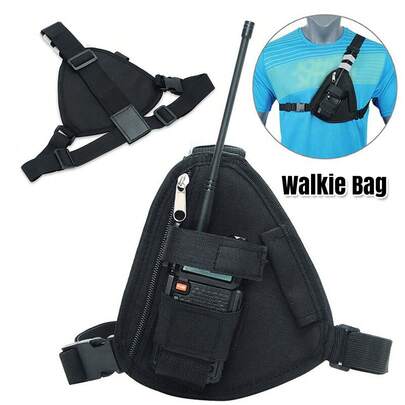 Portable Walkie Harness Chest Rig Radio Bag Vest Front Pack Pouch Holster Supply