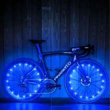Ultra Bright 2pcs LED Bicycle Spoke Lights,Bike Wheel Tire Strip Lights For Decoration & Ty Warning, Must-Have Accessories For  Night Cycling Visibility - 藍色 - 查看 2
