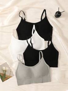 4pcs/Set Women's Backless Bras With Adjustable Straps, Wireless Seamless Bras - Multicolor - View 2